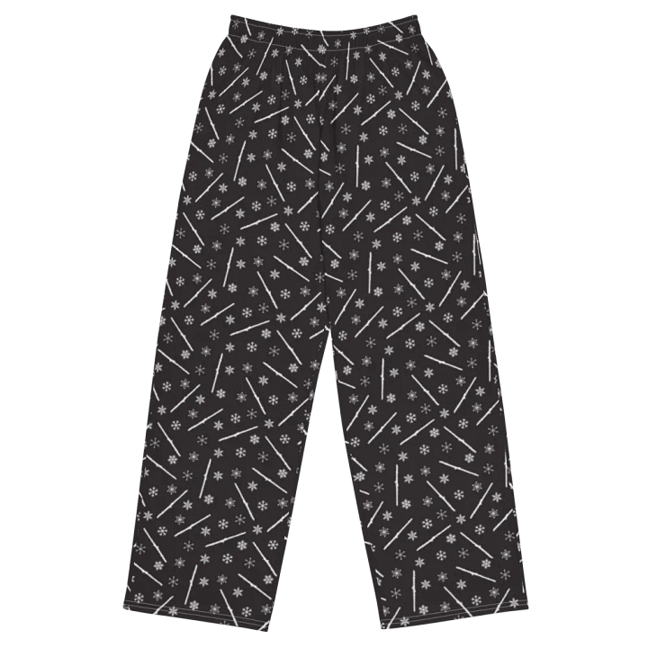 Alto Flute - Flutes and Snowflakes Unisex Wide-Leg Pajama Pants product image (1)