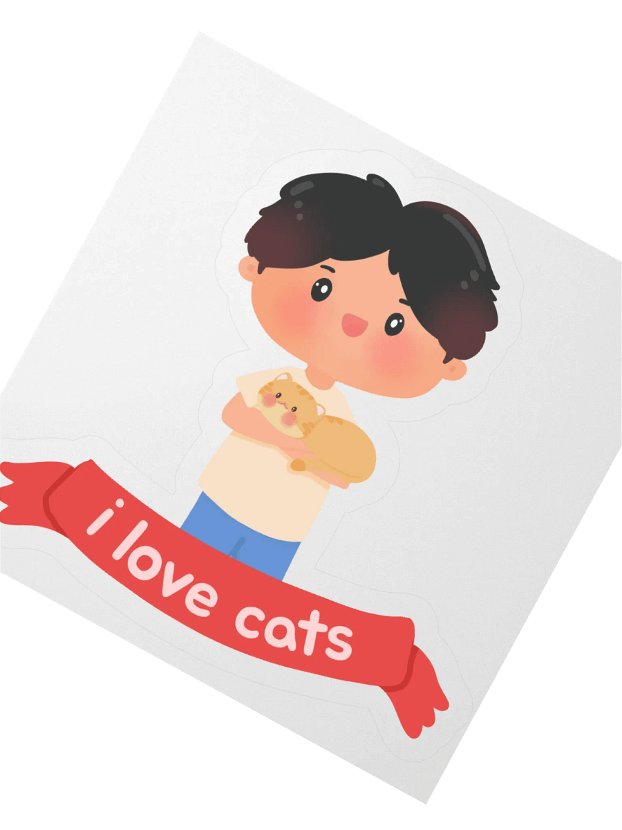I love cats! Guy holding orange cat product image (3)