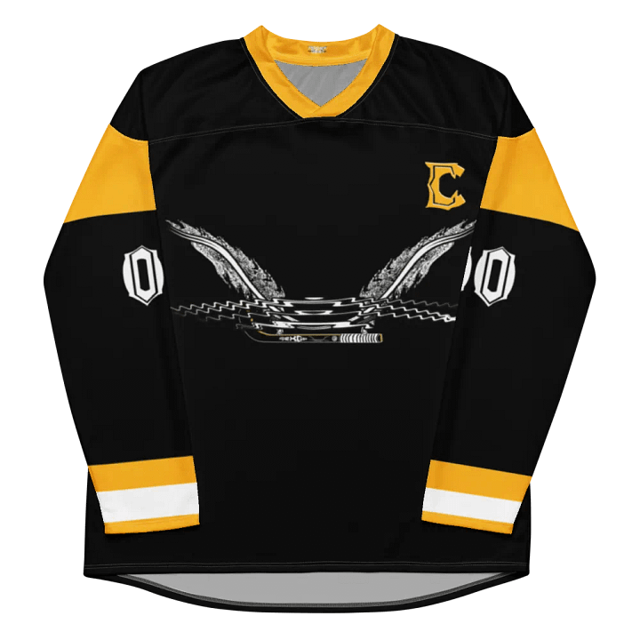 Recycled Hockey Fan Jersey - Black - White HApex Gear White Logo product image (2)