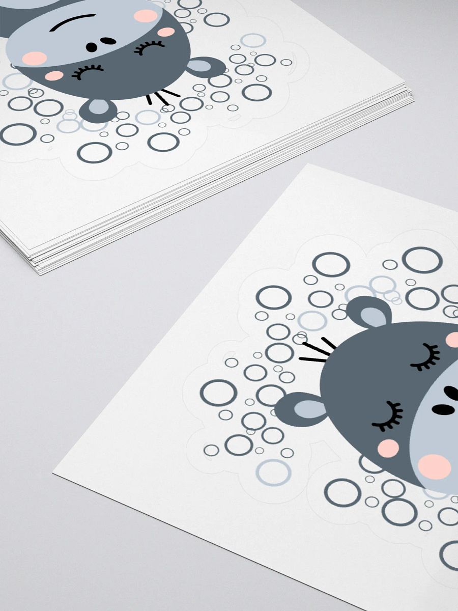 Blushing Hippo Kiss Cut Stickers product image (10)