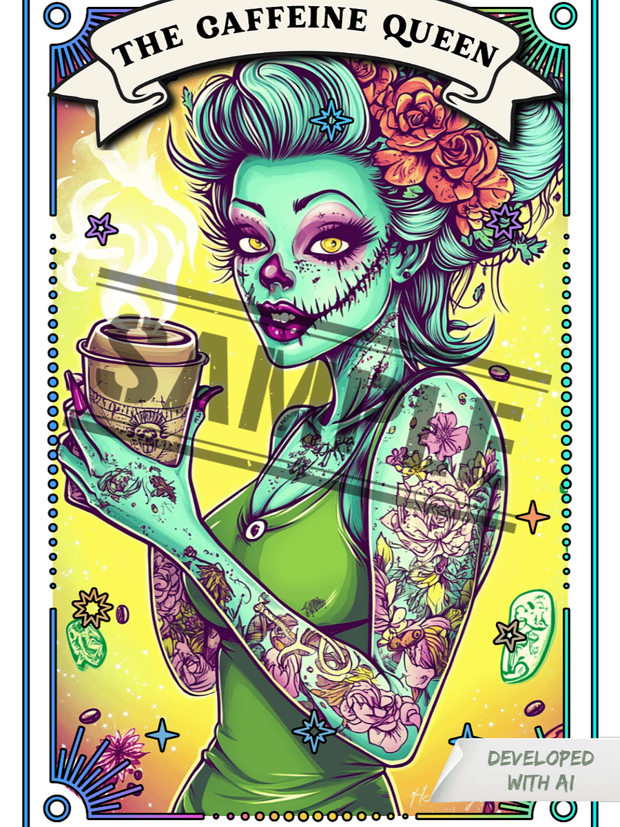 Zombabes: The Caffeine Queen Sticker product image (1)