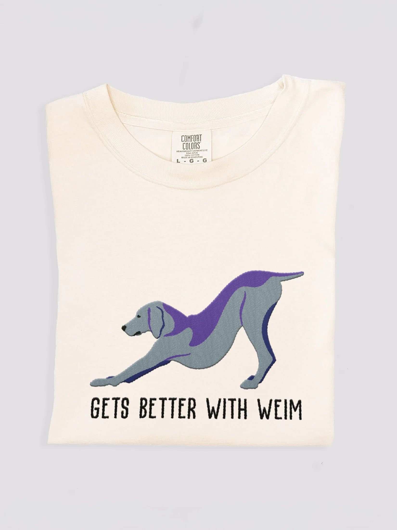 Gets Better with Weim T-Shirt(Embroidered) of a Weimaraner(Docked Tail) product image (1)