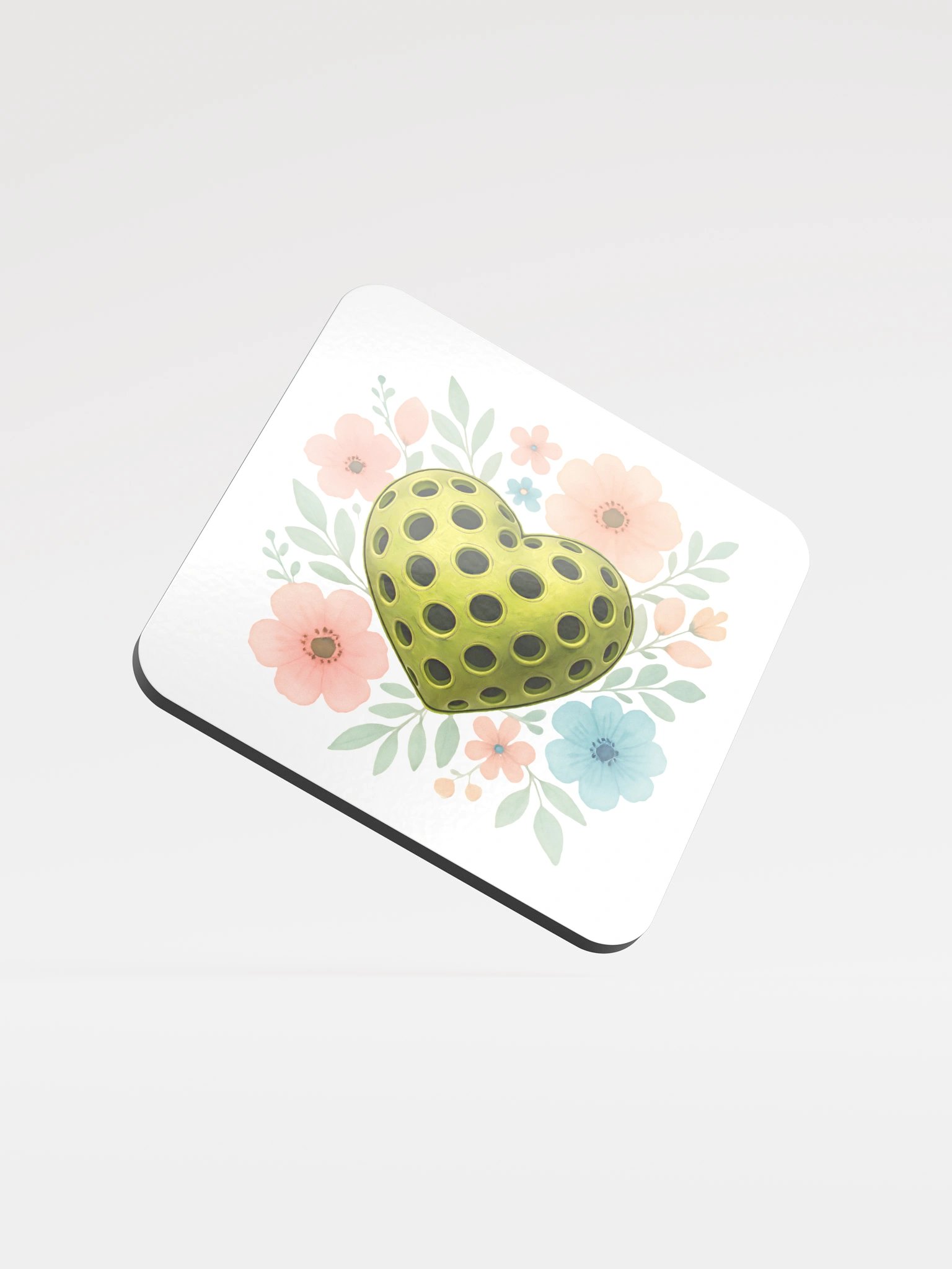 Pickleball Heart Flowers Glimmering Coaster product image (2)