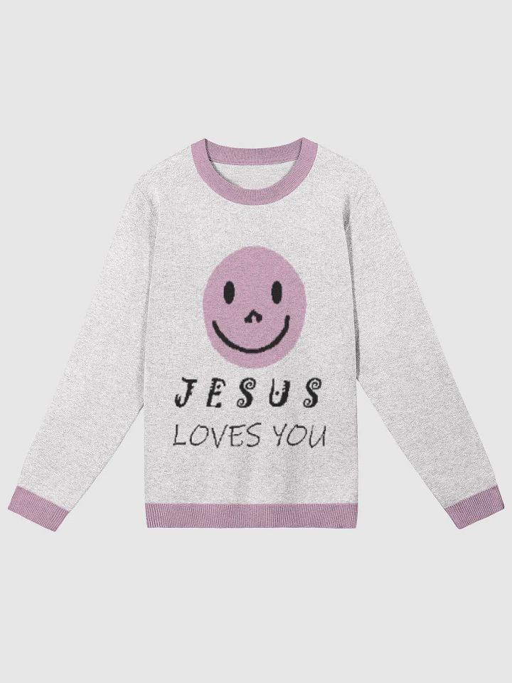 Smile Jesus Loves You Knit sweater product image (5)