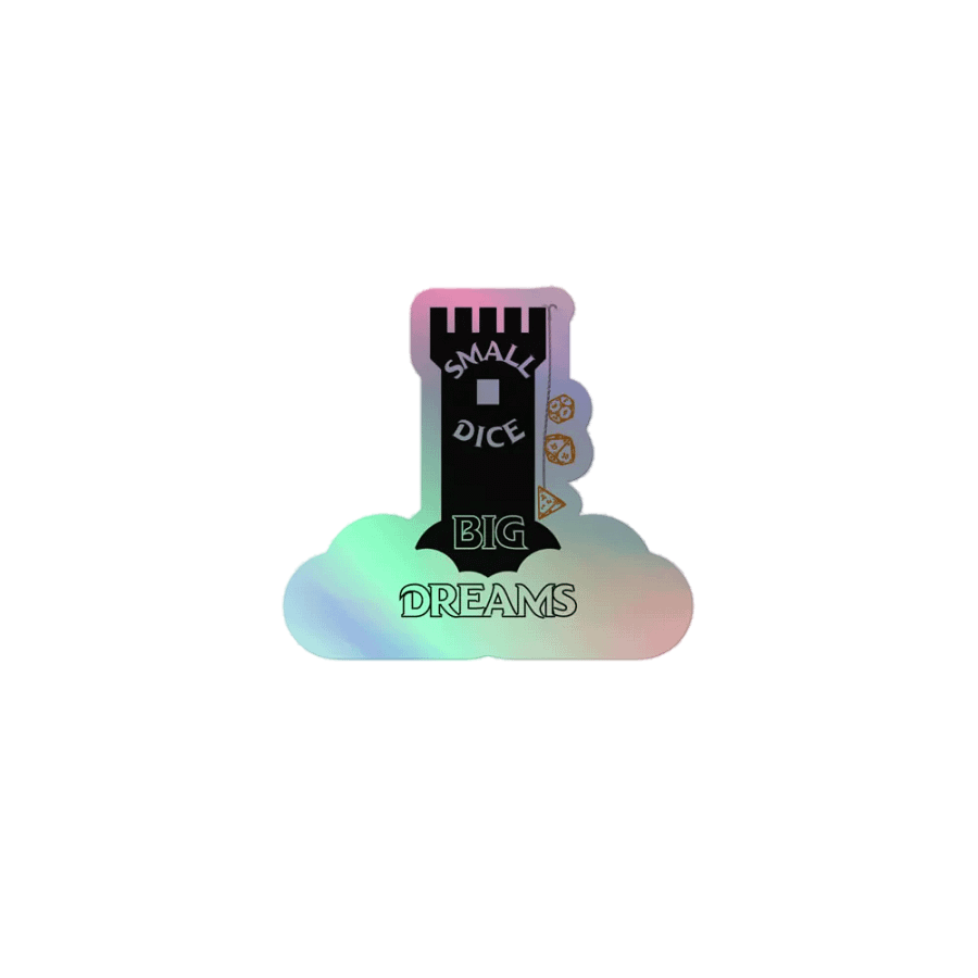 Small Dice Big Dreams Holographic Sticker product image (1)