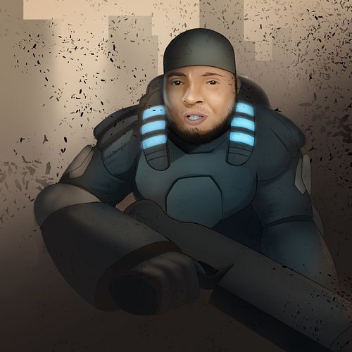 One of my amazing followers make this beautiful fan art for me for my birthday! It's me ready for battle! Gears of War game. 🥰