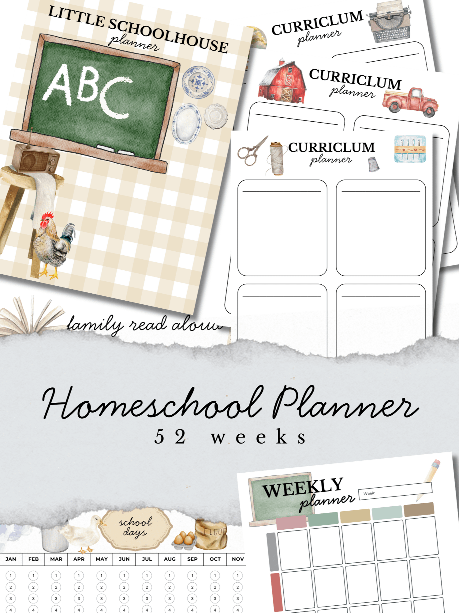 Little Schoolhouse 52 Week Homeschool Planner product image (1)
