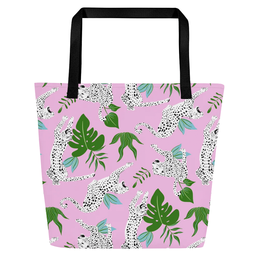 Tropical Leopard Print Large Tote Bag product image (3)