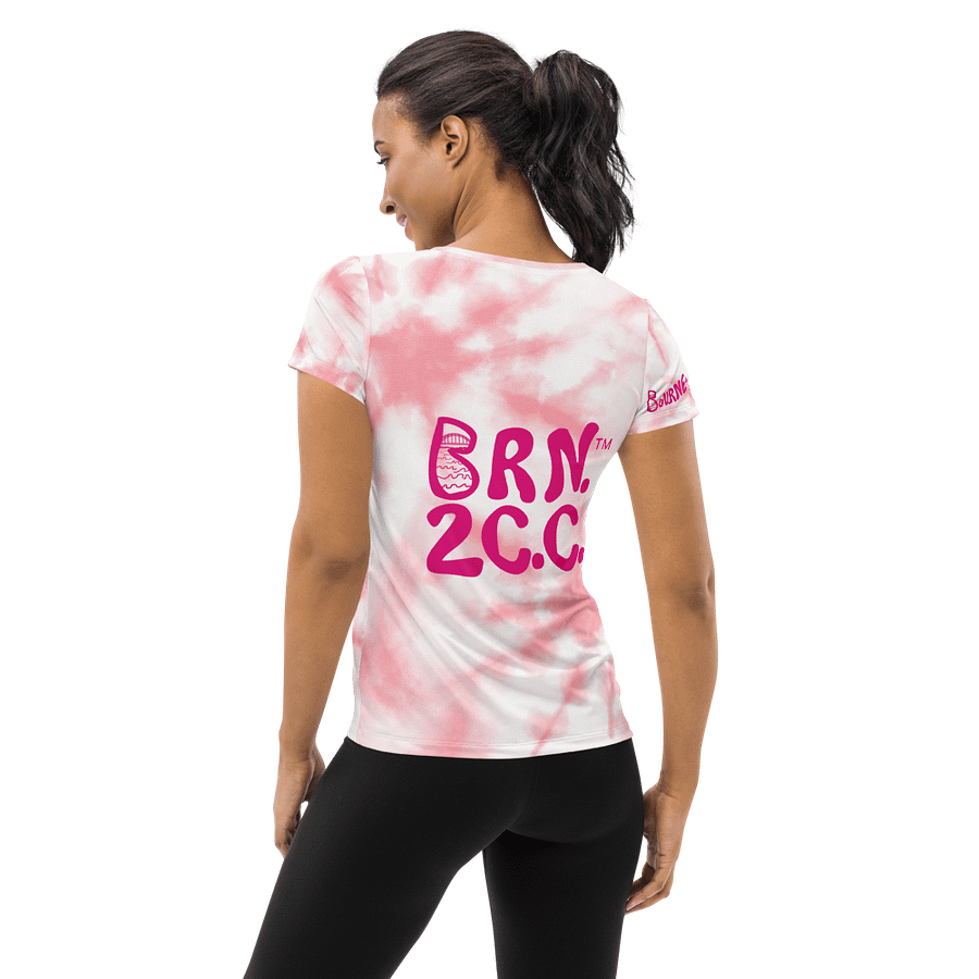 Women's | BOURNE to Cape Cod™ | Sporty Prep Tee ⚓️ | Athletic Style | Pink Logo on Pink Tie-Dye product image (3)