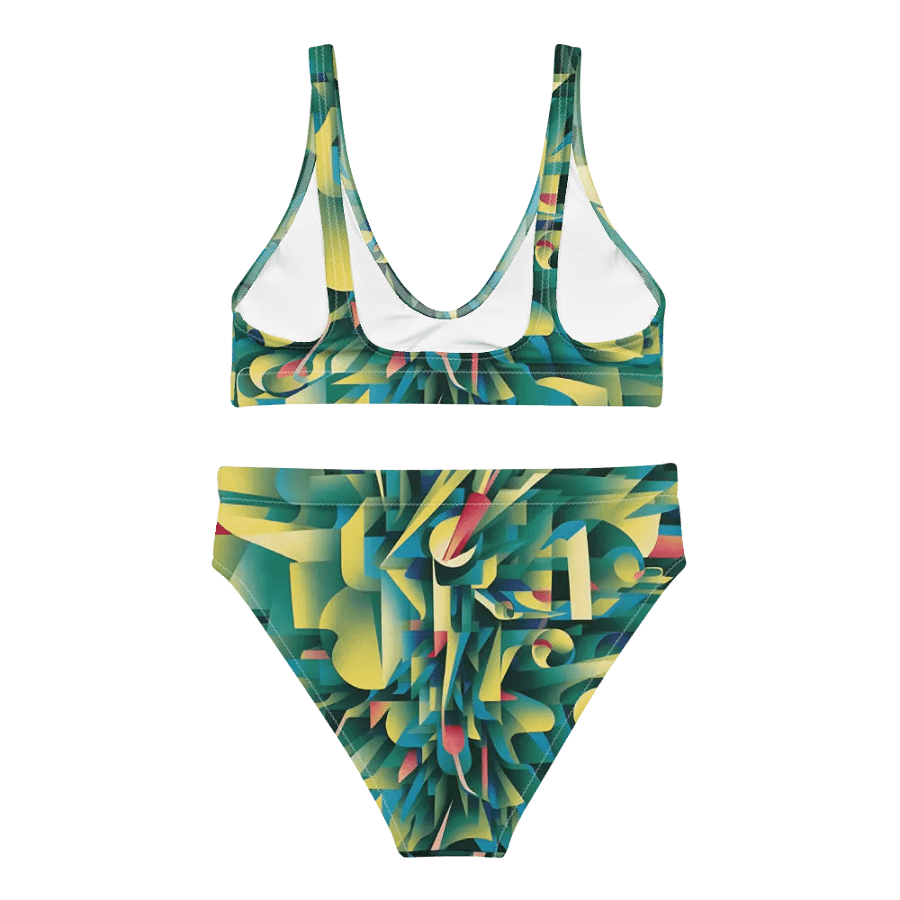 Abstract Lithographic Pattern Design High Waisted Bikini - V8 product image (1)