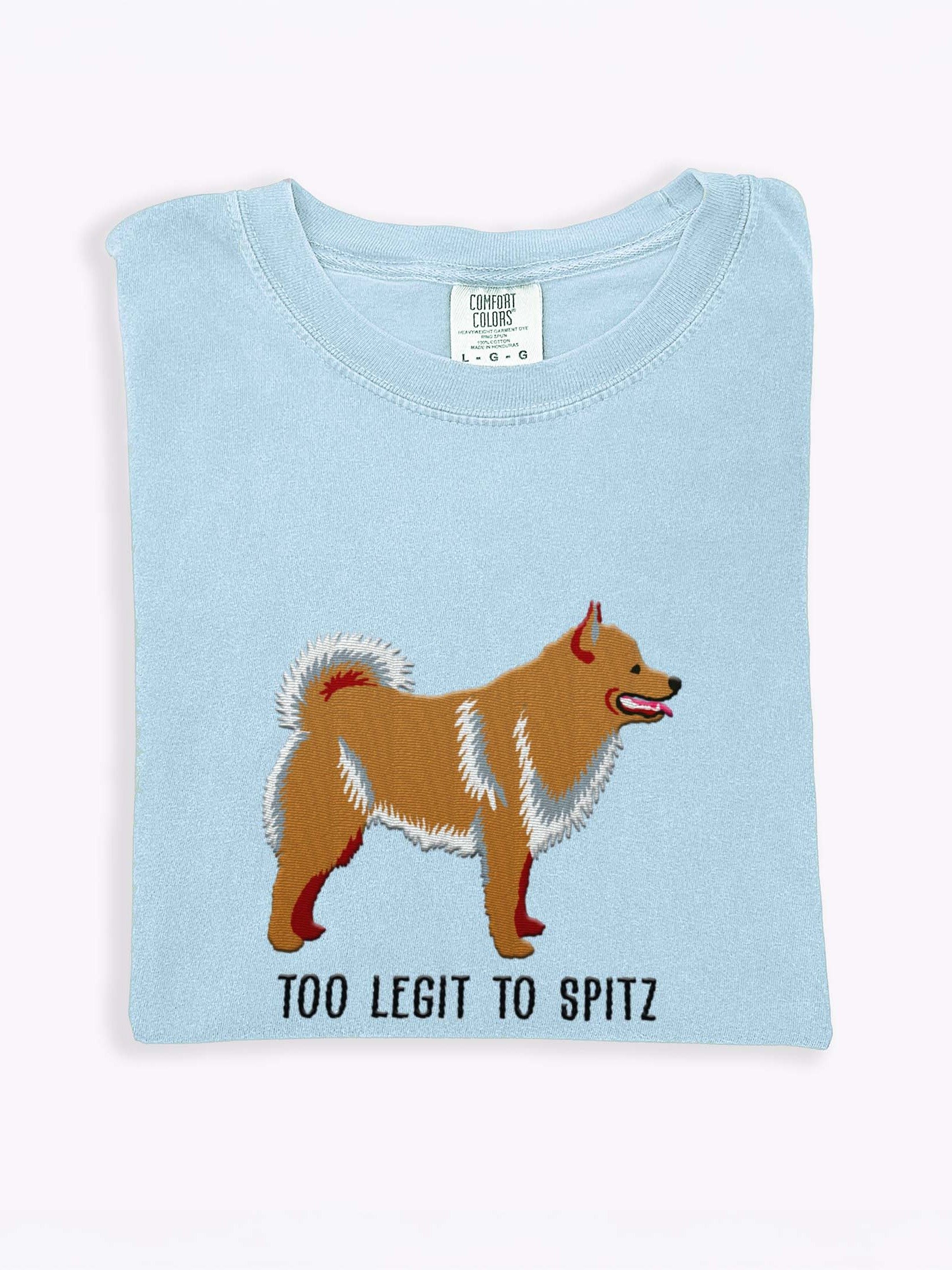 Too Legit to Spitz T-Shirt(Embroidered) of a Schipperke(Tan) product image (1)