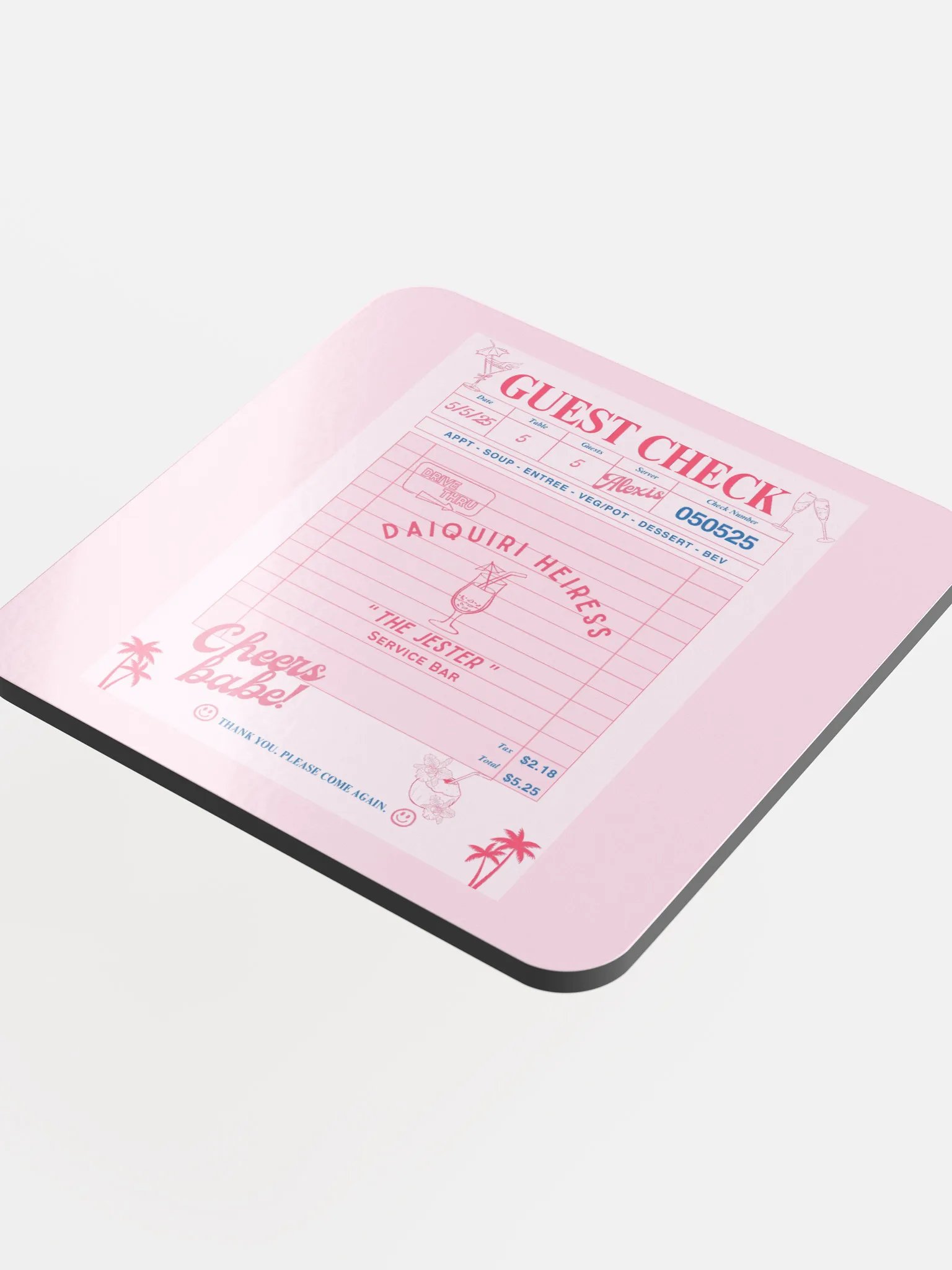 CHECK PLEASE! DAIQUIRI COASTER product image (4)