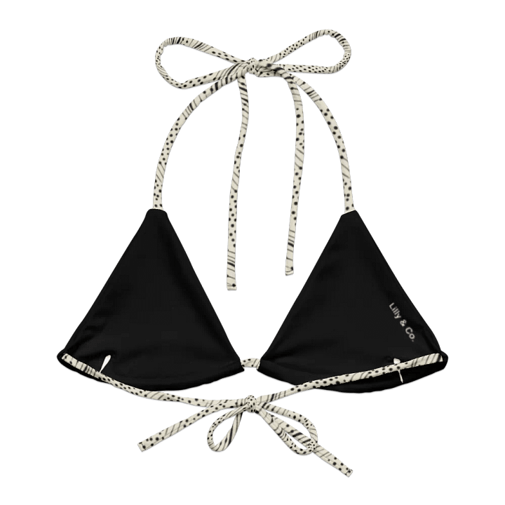 Midnight Drift Recycled Padded String Bikini Top – Bold Moves, Soft Impact product image (1)