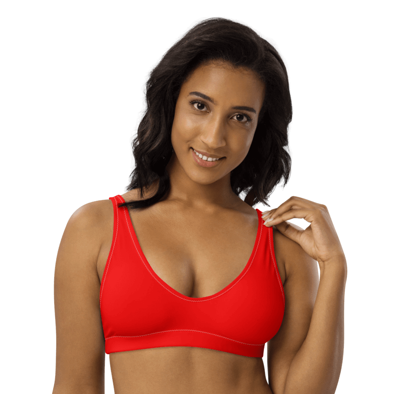 Plain Color Red Padded Bikini Top product image (1)