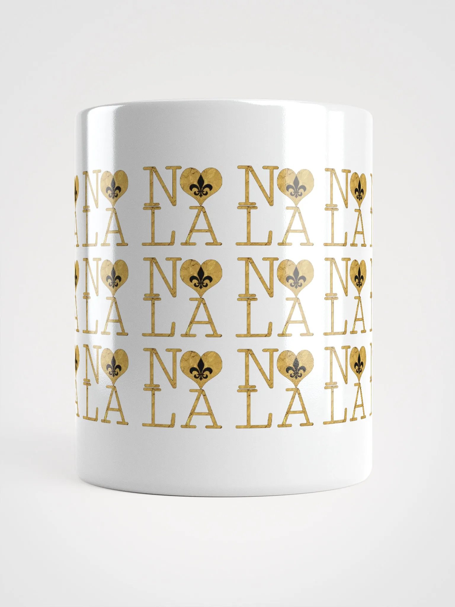 I LOVE NOLA **LEGACY MUG** (GOLD WRAP FULL OUTLINE INFINITY WALL) product image (13)