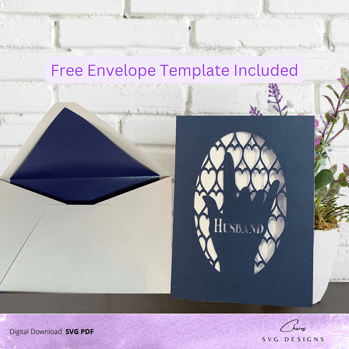 I Love You Heart Greeting Card for Wife & Husband (ASL) with Free Envelope SVG product image (2)