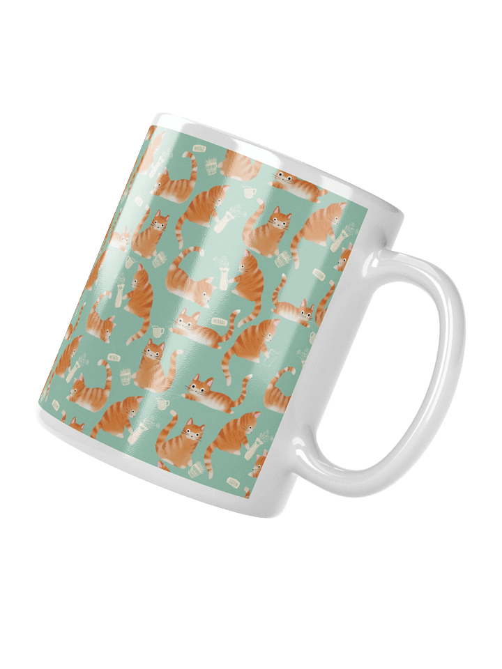 Bad Orange Tabby Cats Knocking Stuff Over Mug, Green product image (5)
