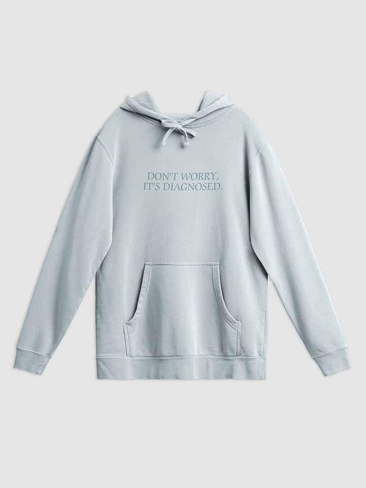 DW, IT'S DIAGNOSED. (#709AAF) printed pigment hoodie product image (9)