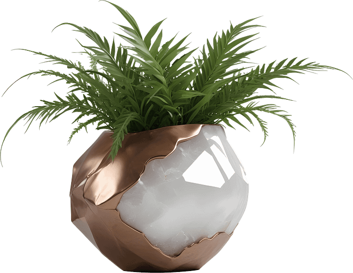 Organic Glamour – Luxury Quartz and Copper Vase PNG product image (1)