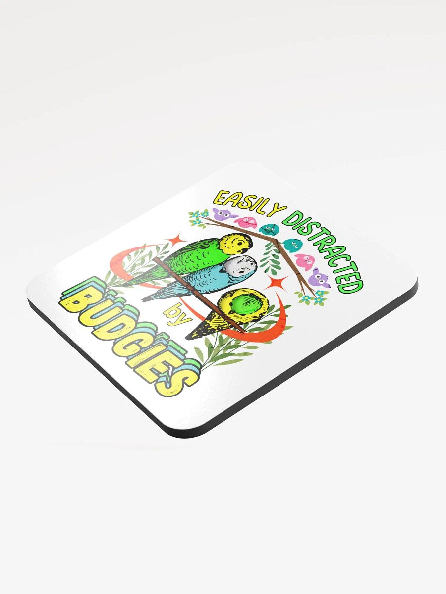 Easily Distracted By Budgies Paradise Glossed Coaster product image (3)