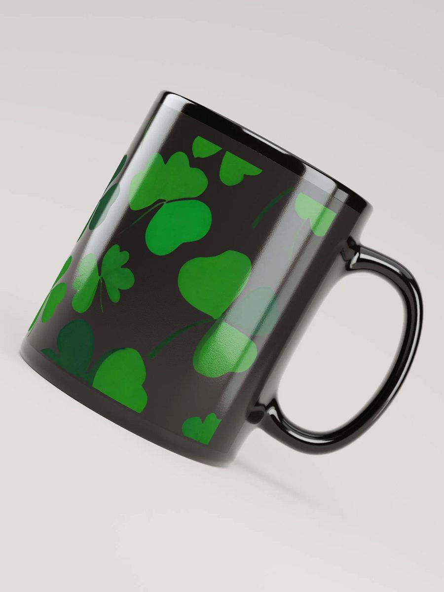 Clover Leaf Artistic Design Black Mug product image (7)