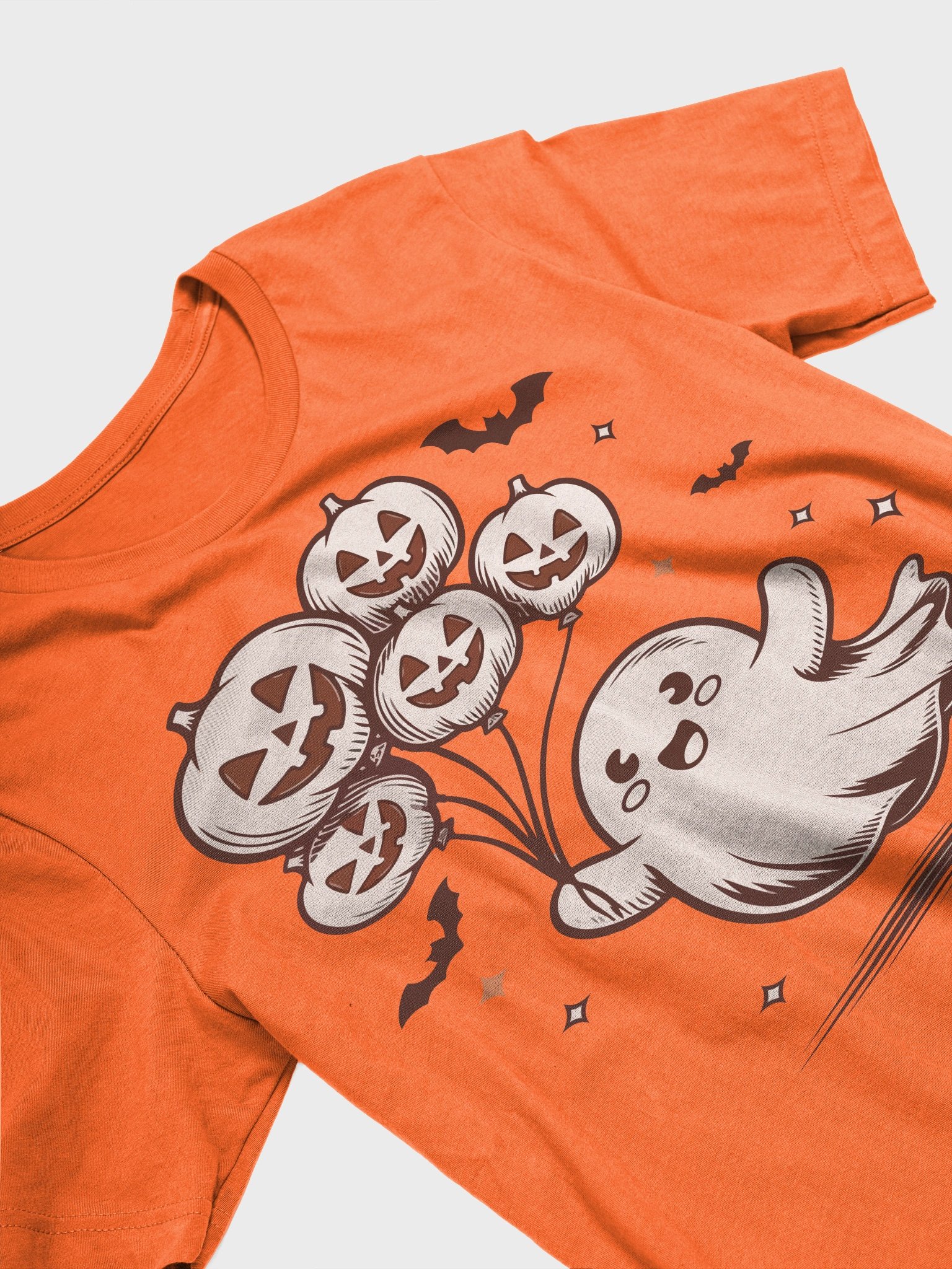 Cute Ghost & Pumpkin Balloons Halloween T-Shirt – Funny Spooky Season Shirt for Kids & Adults product image (2)
