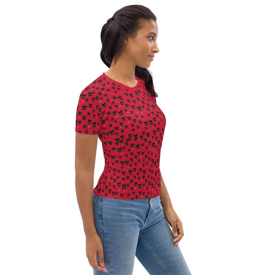 'Red Kitty Dots' Womens Poly Tee product image (5)