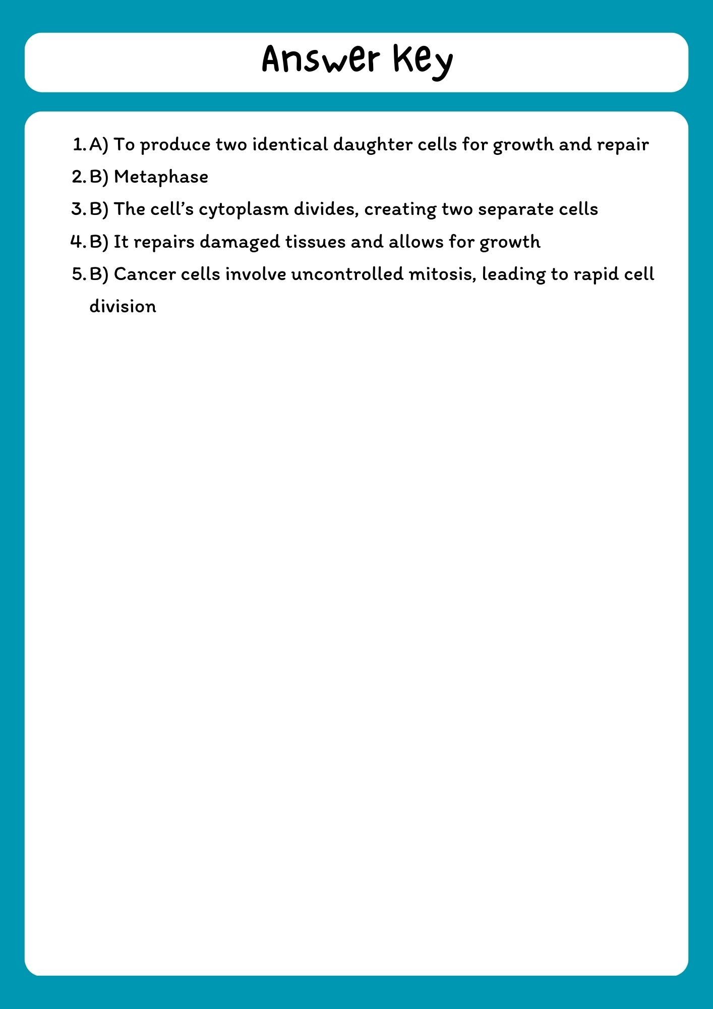 Mitosis Reading Comprehension Passage & Questions product image (3)
