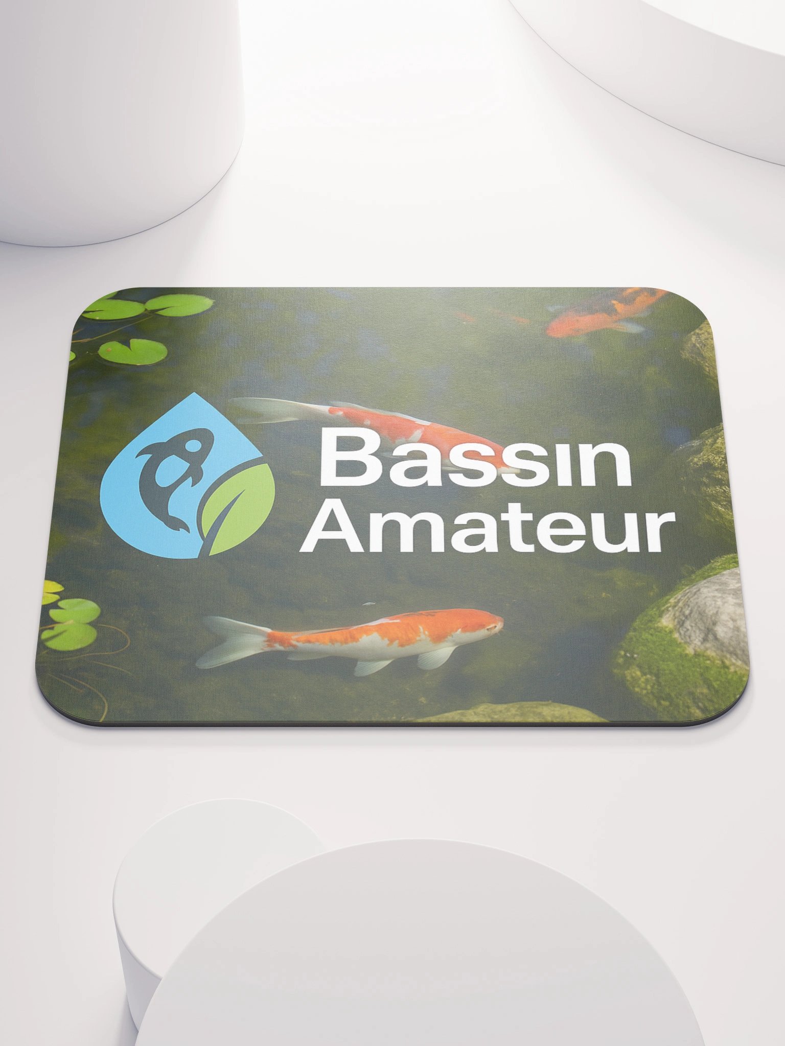 Tapis de souris Bassin Amateur – Design carpe koï & bassin de jardin product image (1)