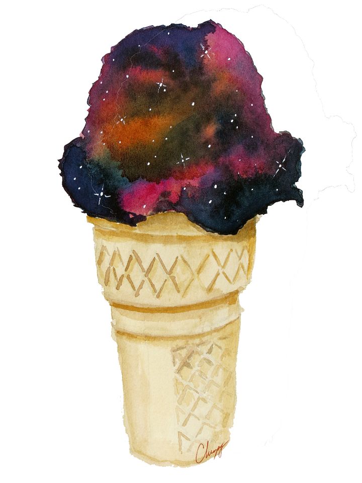 Tiger Stripe Galaxy Cone - Original Watercolor Painting product image (2)