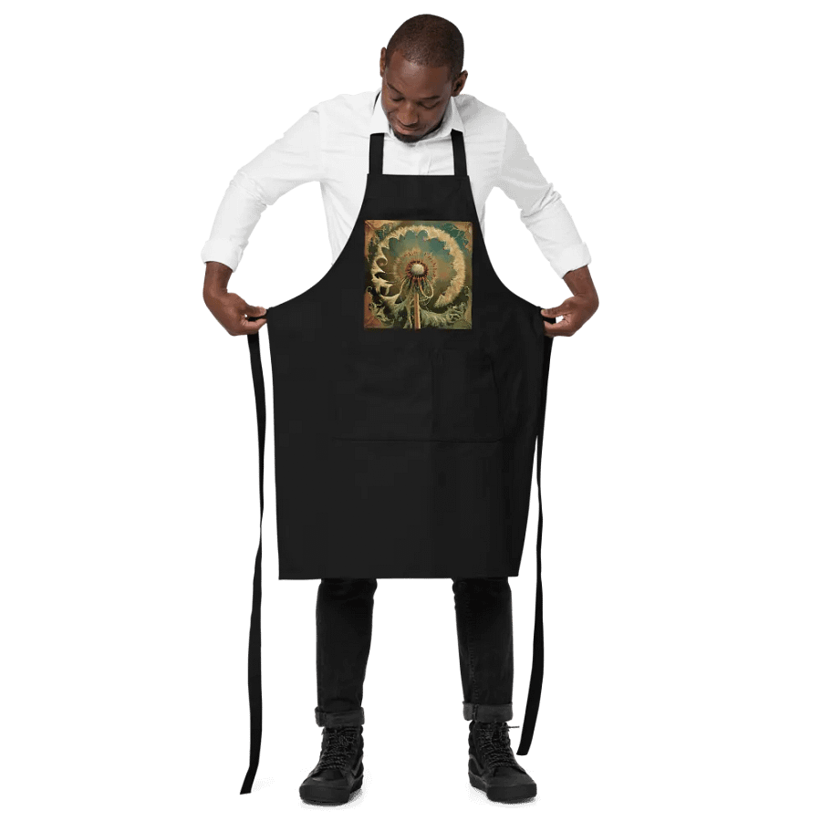 Art Nouveau Dandelion Flower Seed Head In Gold Organic Cotton Apron product image (2)