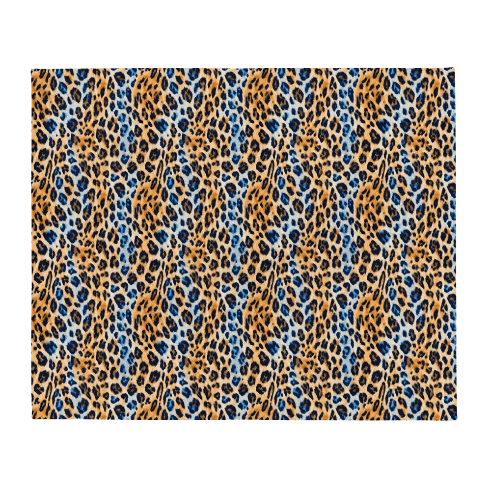Blue Brown Leopard Blanket product image (2)