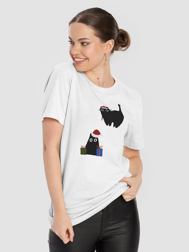 Christmas Cats Duo T-Shirt, Black Cat Christmas product image (2)