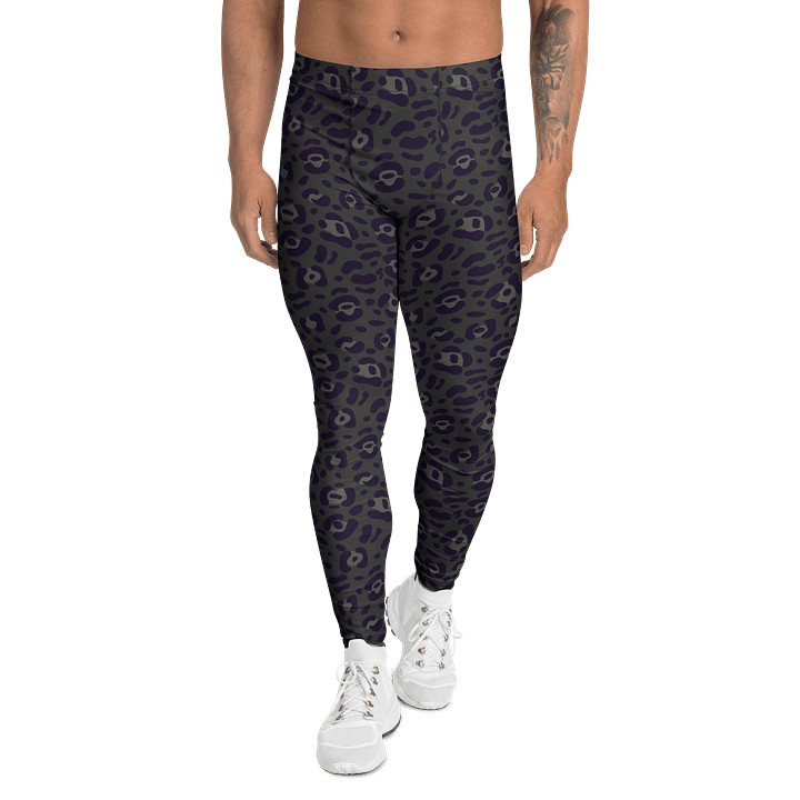 Comfortable Men's Leggings with Bold Black Leopard Print product image (1)
