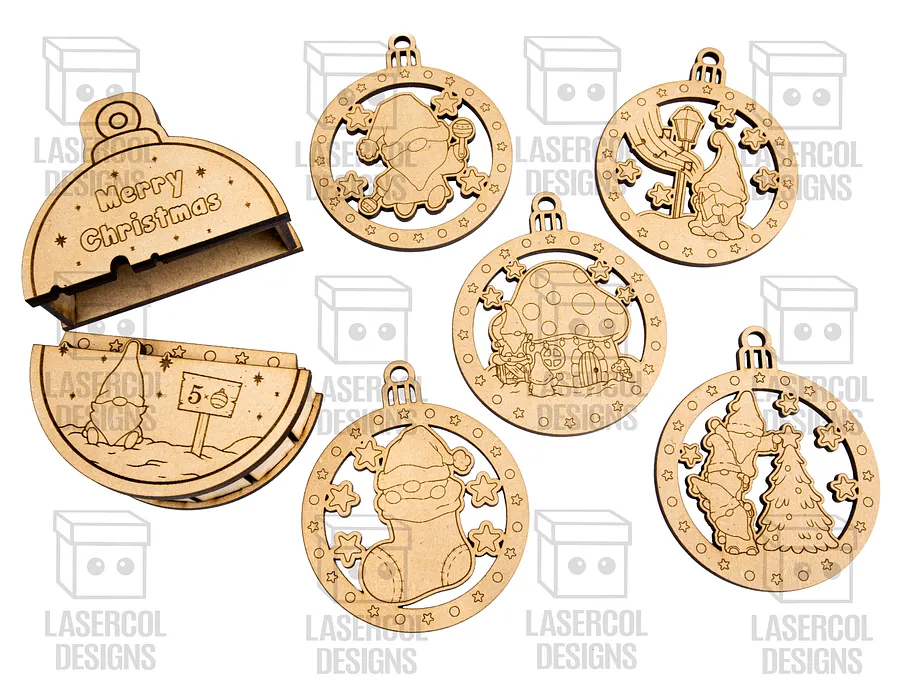Small Ornaments Box (Gnomes version) - Laser Cut Files product image (11)