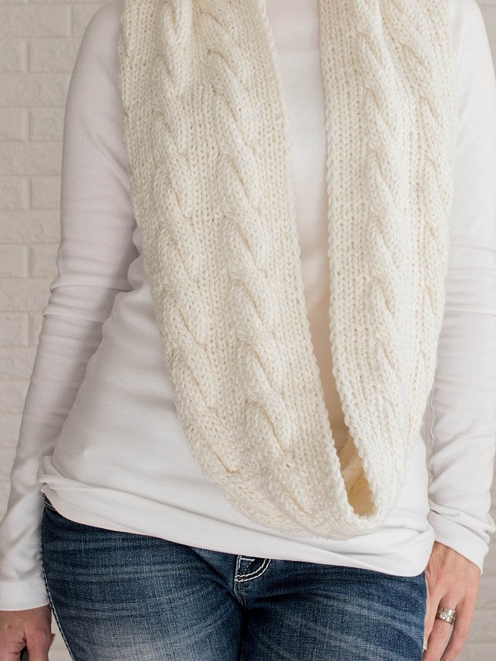 Cable Infinity Scarf Knitting Pattern - Slow Down product image (1)