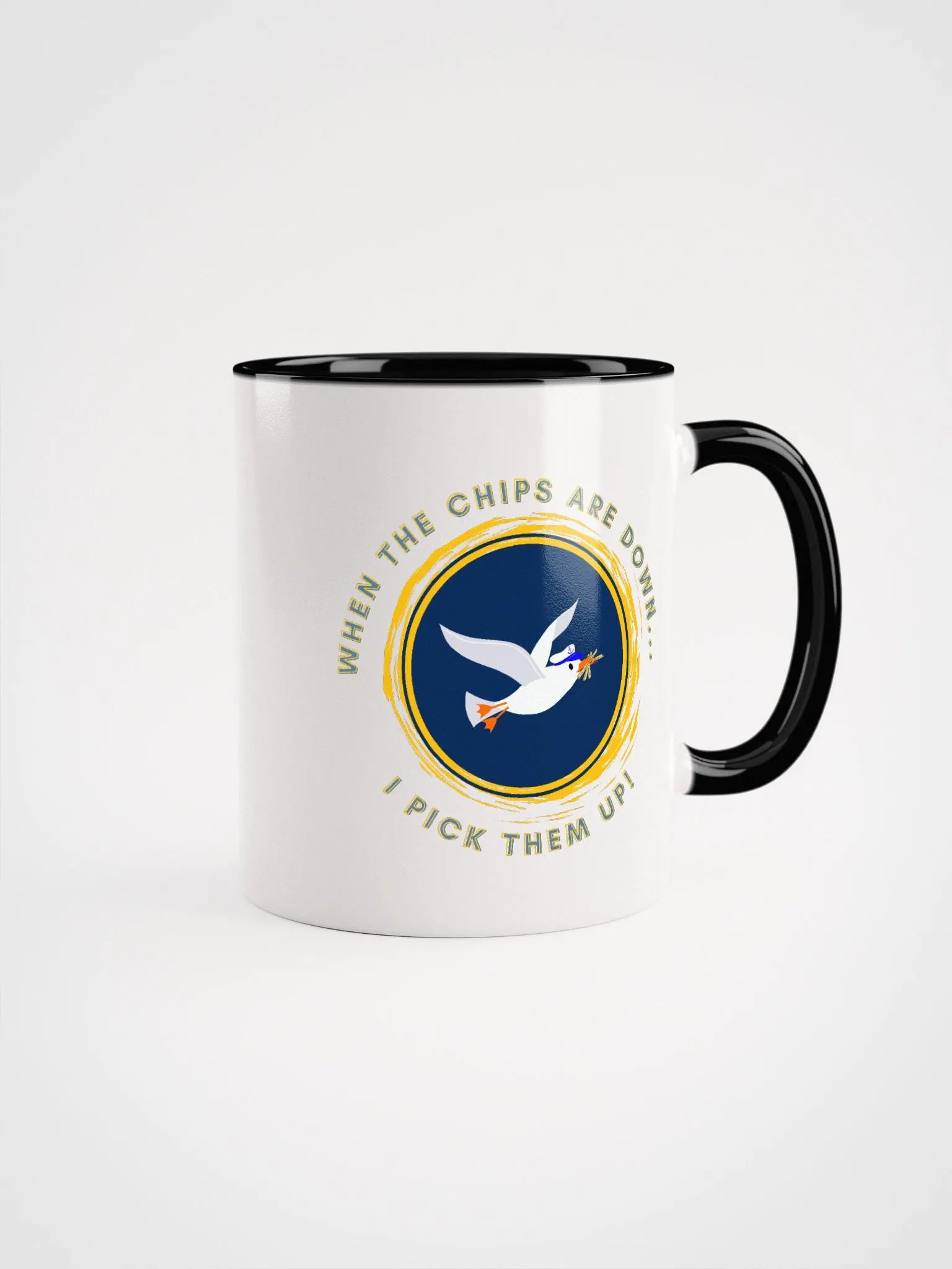 When the Chips are Down I Pick Them Up! Ceramic Mug with Colour inside product image (2)