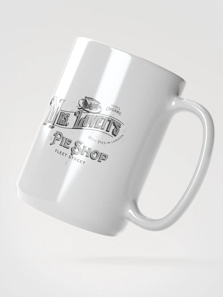 Mrs. Lovett’s Pie Shop Mug – White Glossy Ceramic Cup for Musical Theater Lovers product image (2)