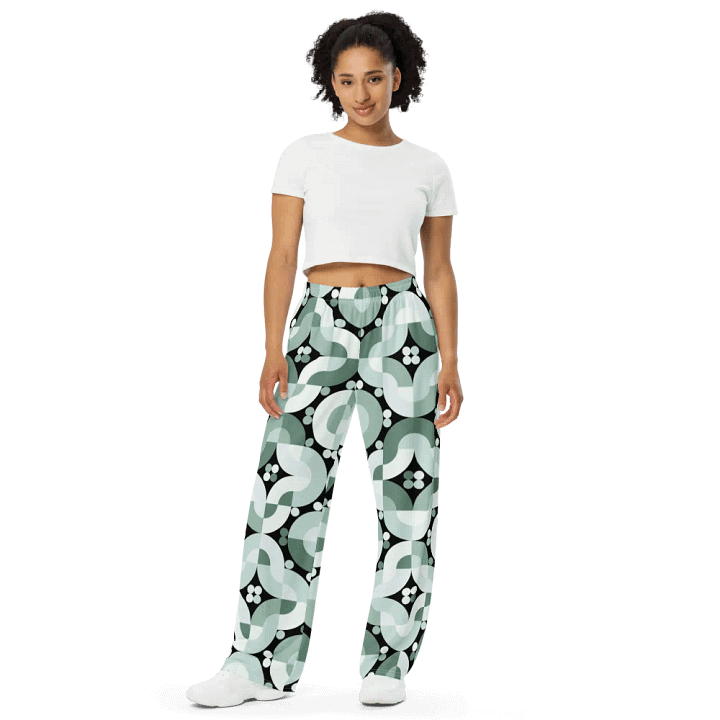 BUIII Retro Harmony: Mint Oasis Wide-Leg Pants product image (2)