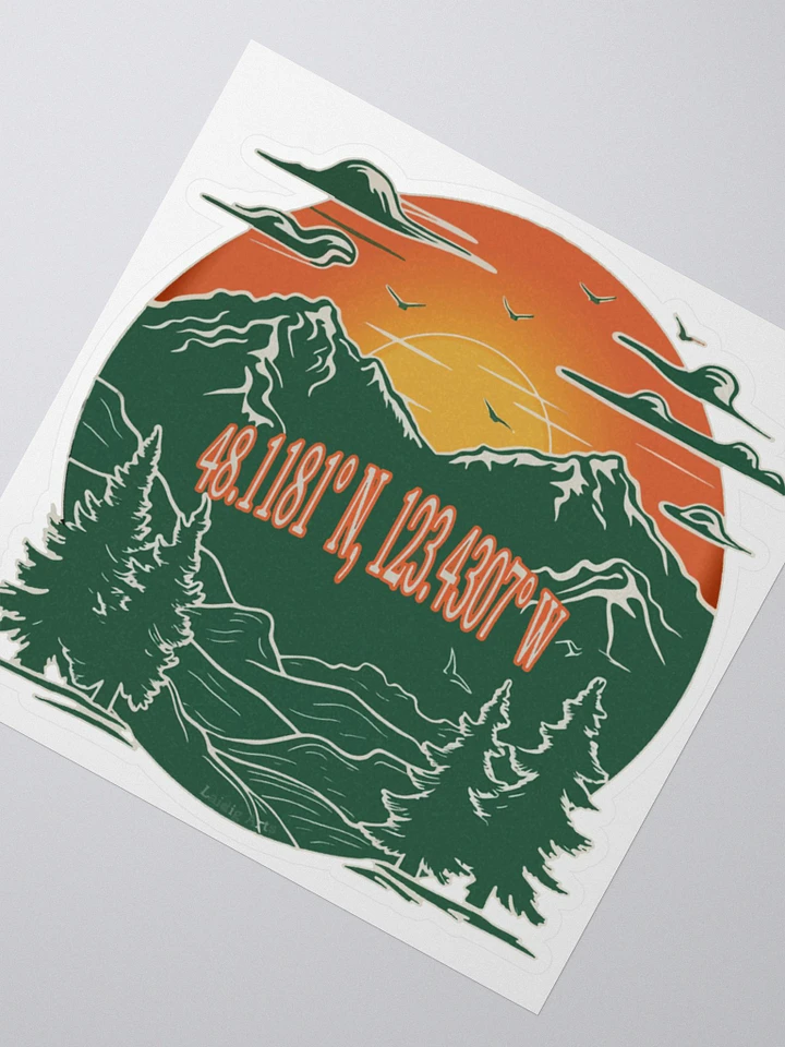 The latitude and longitude of Port Angeles Vinyl Sticker product image (6)