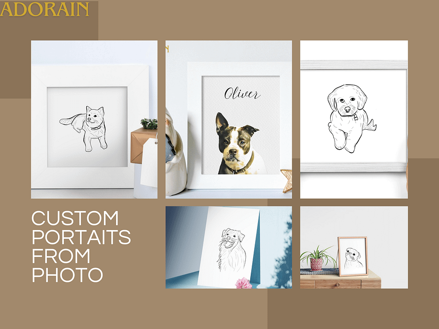 pet portrait custom drawing from photo product image (5)