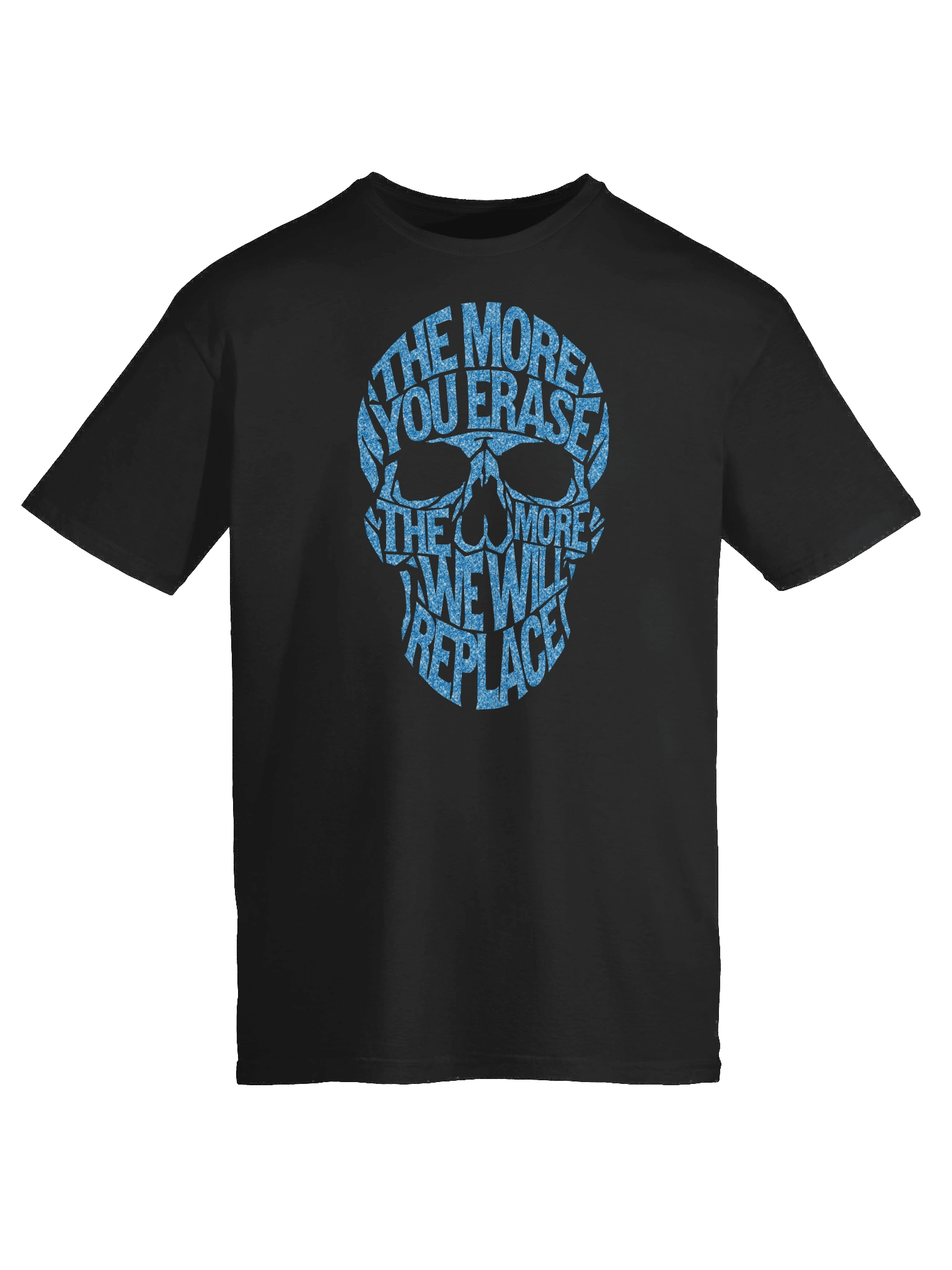 THE MORE YOU ERASE SKULL Graphic T-Shirt Speckled Blue product image (5)