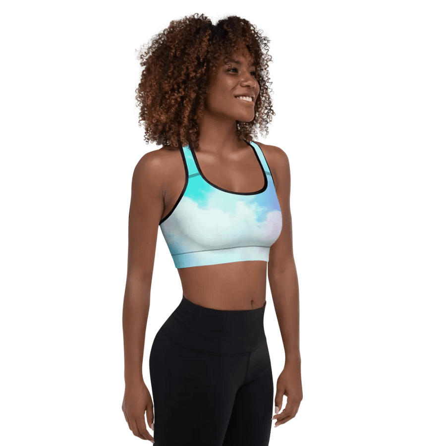 Blur cloud rainbow Design Padded Sports Bra - v2 product image (11)