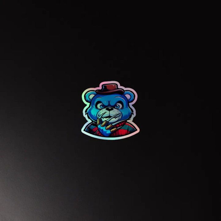 Sly Blue Bear Holographic Sticker Sheet product image (4)