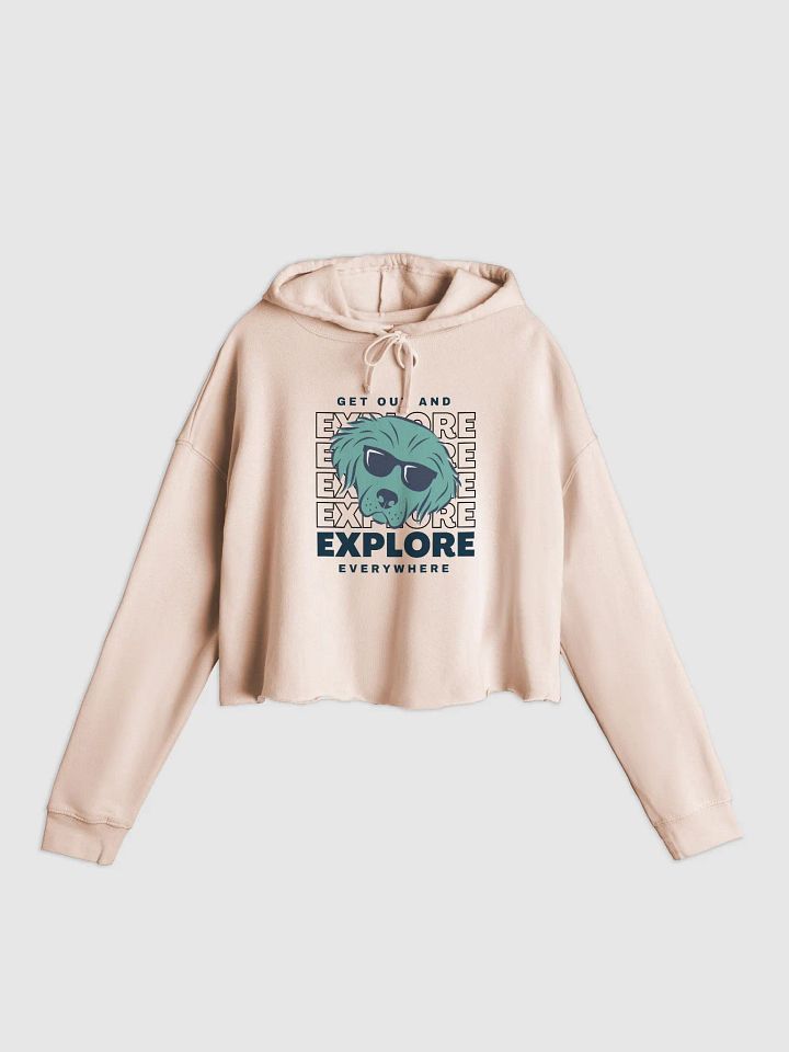 Seconds to Go Exploration Women's Crop Hoodie Navy Blue Graphic product image (1)
