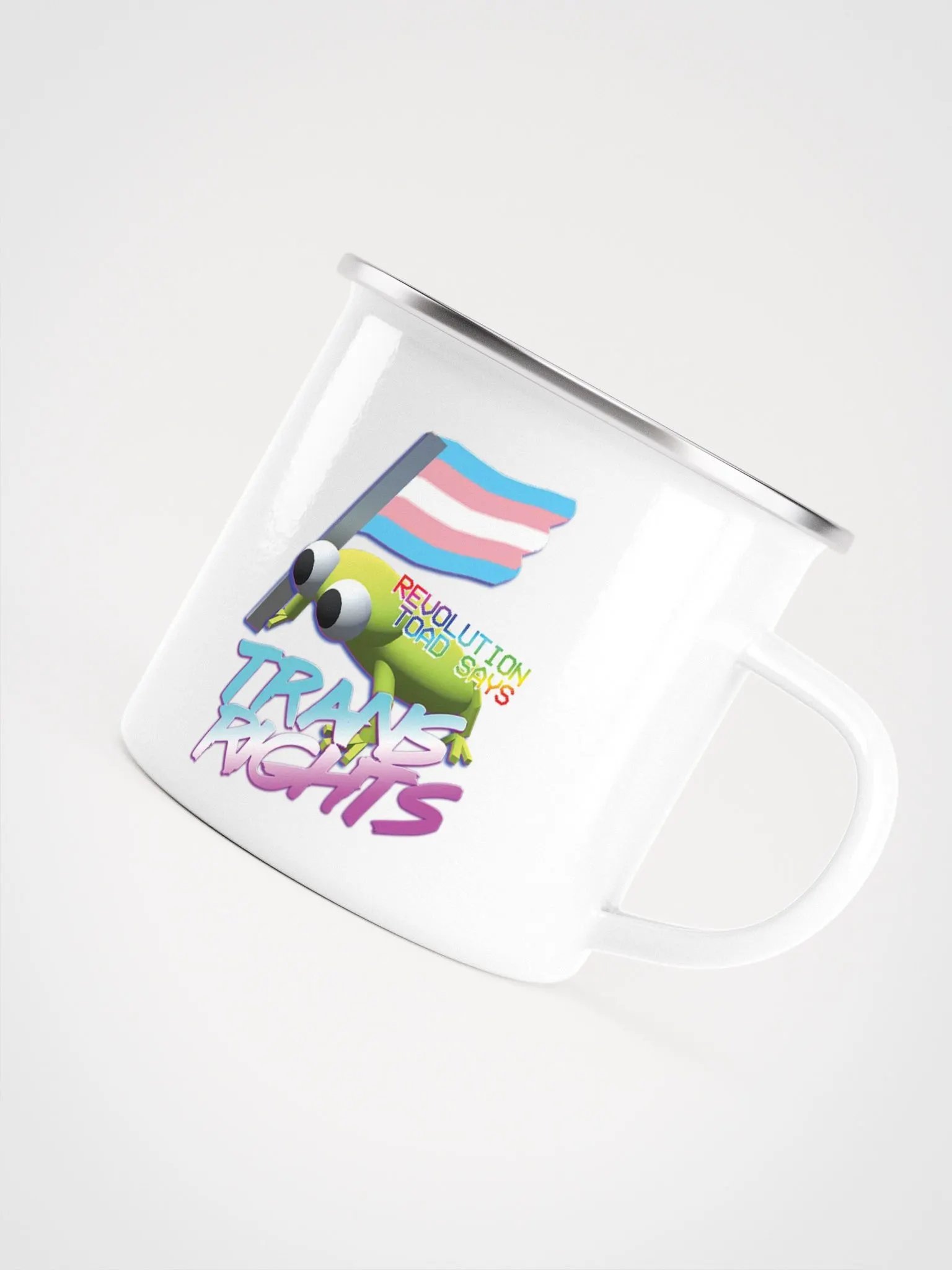 Revolution Toad Classic Trans Rights Enamel Mug product image (5)