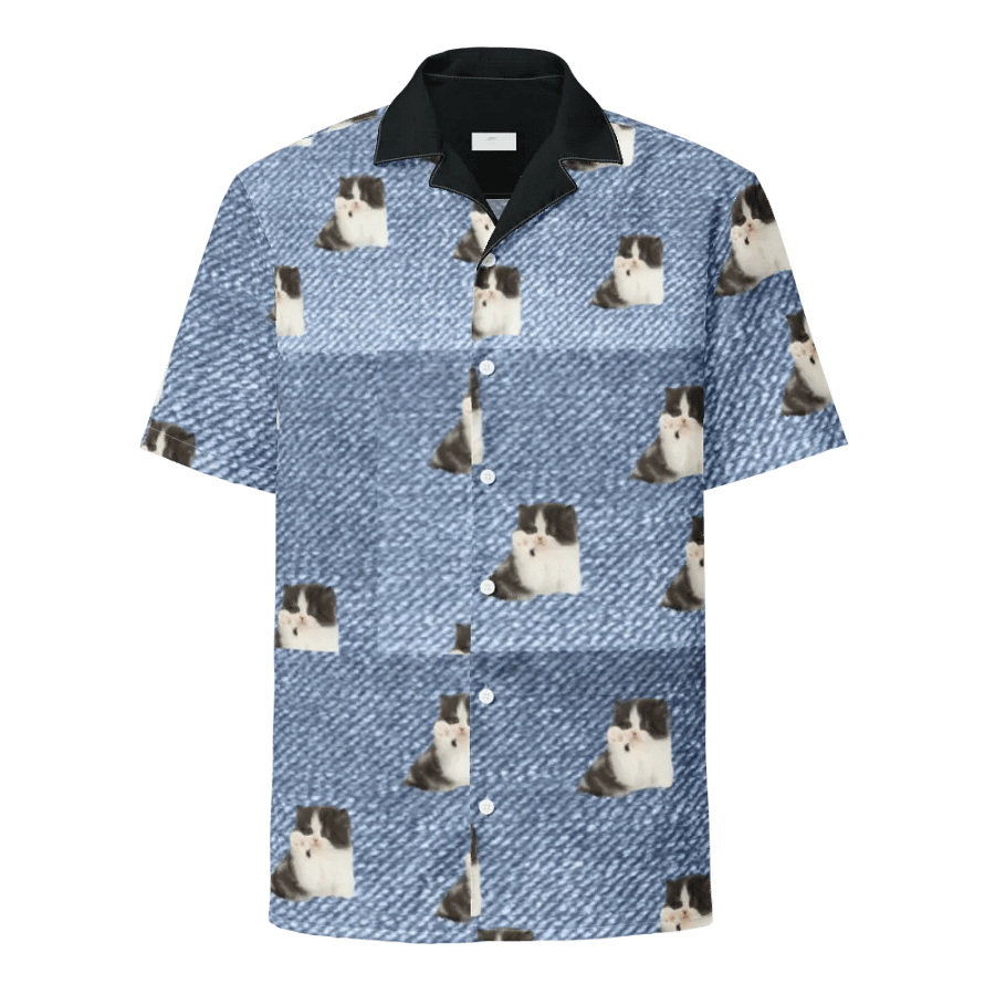 Allover print black and white kitten shirt product image (1)