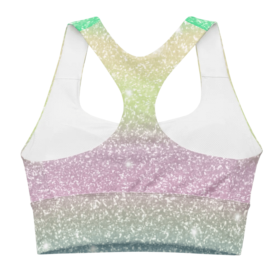 Glitter Unicorn Texture Design Longline Sports Bra - 11 product image (2)