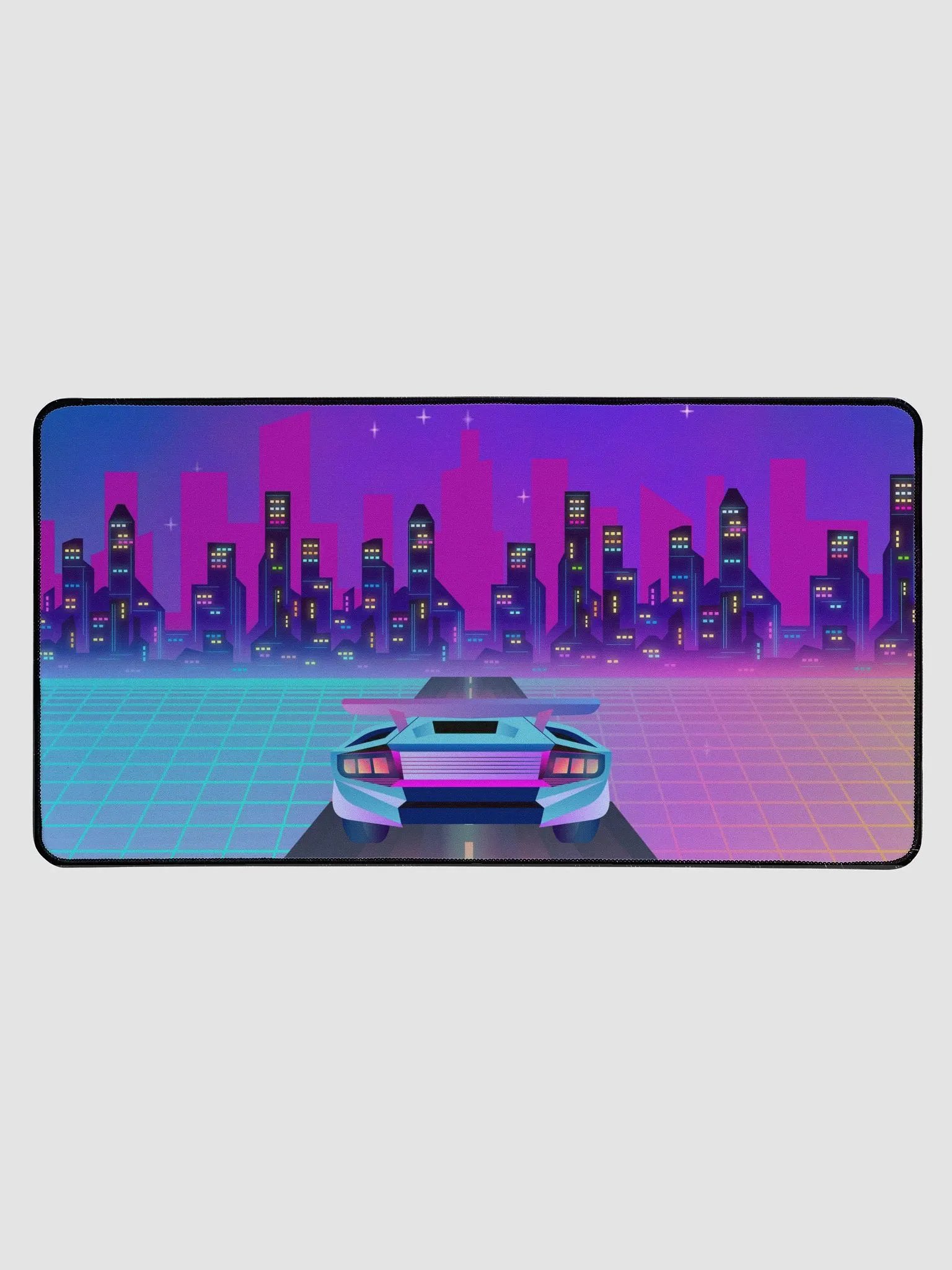 Neon City Lights Desk Mat product image (1)