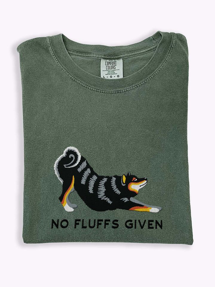 No Fluffs Given T-Shirt(Embroidered) of a Shiba Inu(Tricolor) product image (1)